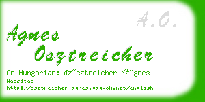 agnes osztreicher business card